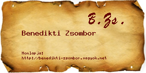 Benedikti Zsombor névjegykártya
